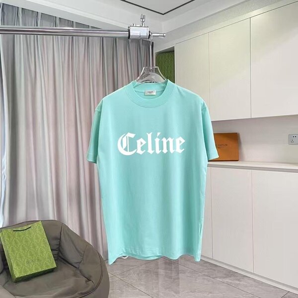 Celine T-shirt homme luxe bleu