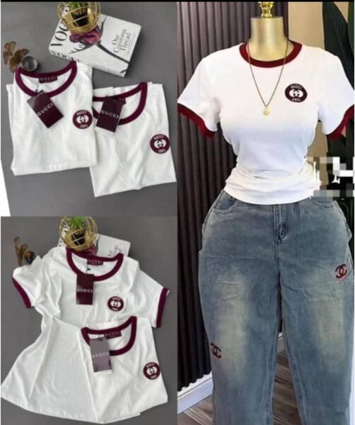 T-shirt à manches contraste