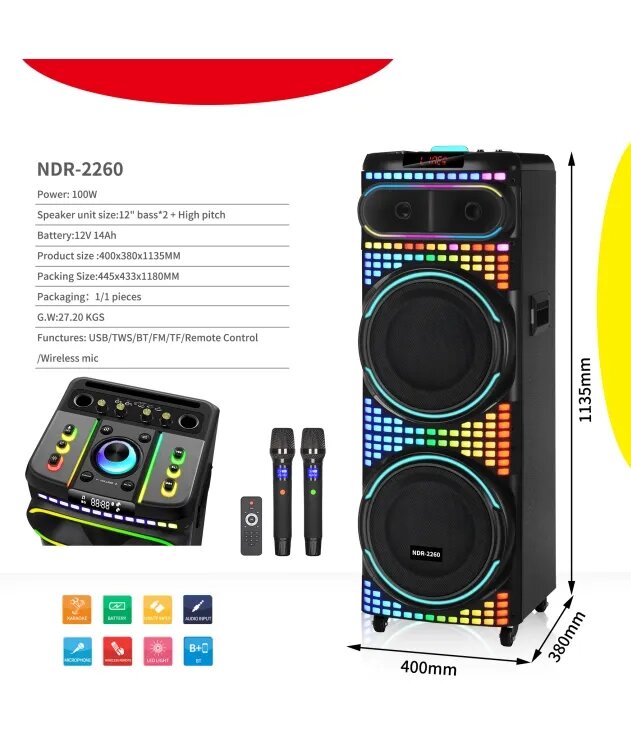 Enceinte Bluetooth Party NDR-2260