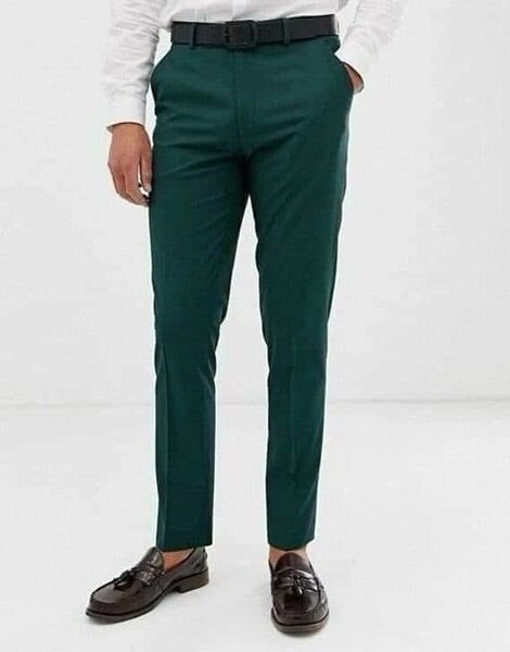 Pantalon habillé vert foncé homme