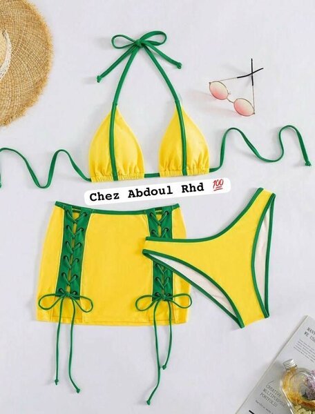 Vibrant Yellow Green Bikini Set
