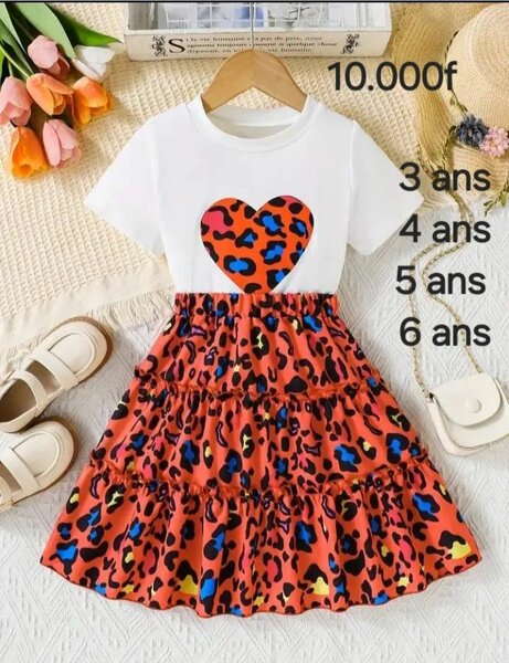 Robe Fille Cœur Léopard