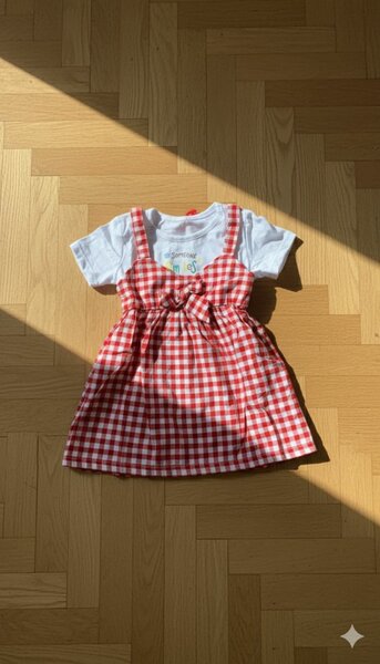 Robe bébé vichy rouge