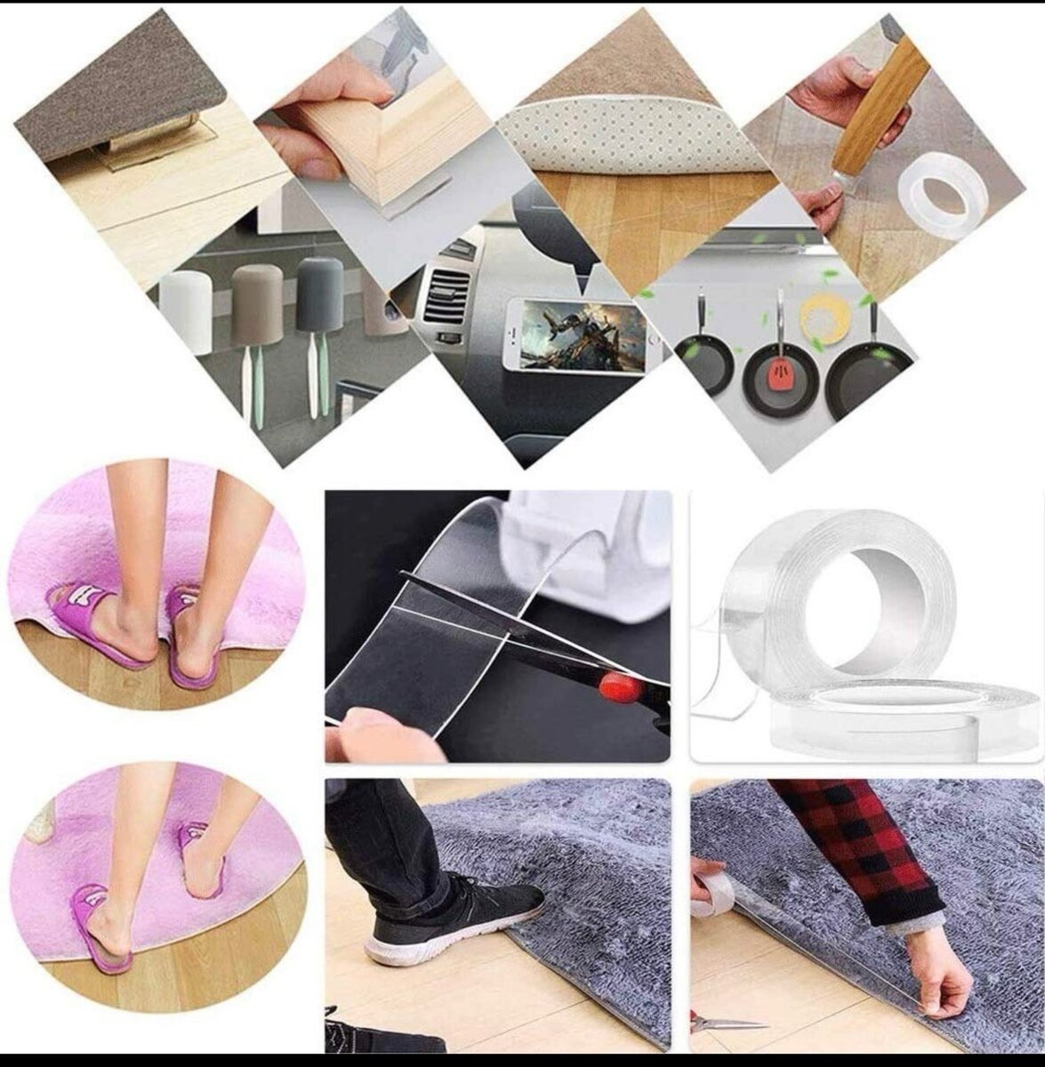 Ruban Adhésif Double Face Multifonctionnel (LOT DE 2)