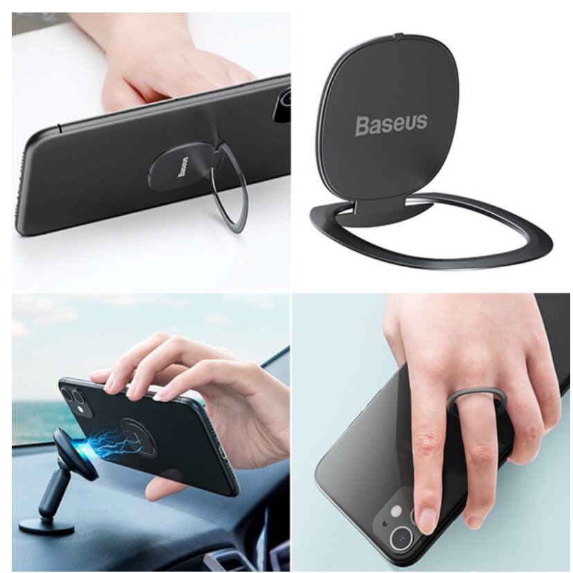 Baseus Support de bague pour téléphone invisible couleur arg