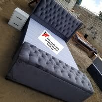 custom made bed with a high base