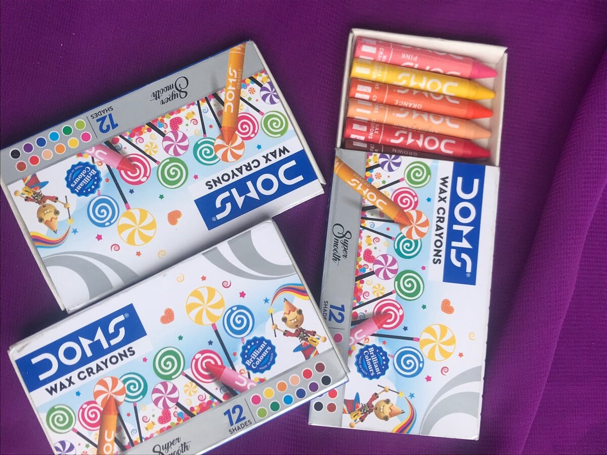 Crayons Doms Cire 12 Couleurs