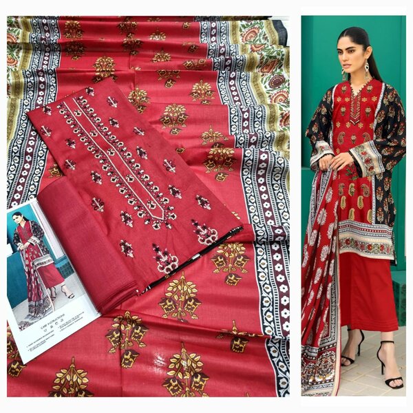 Printed lawn suit