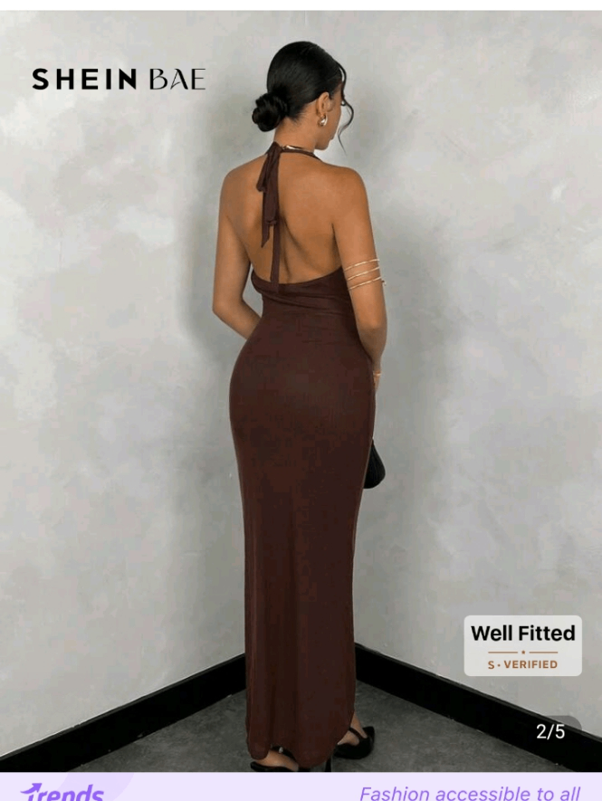 Robe Longue Évasée Dos Nu