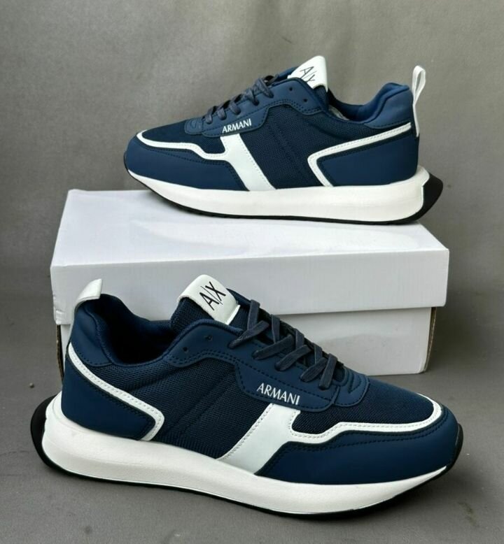 Baskets Armani AX Bleu Homme