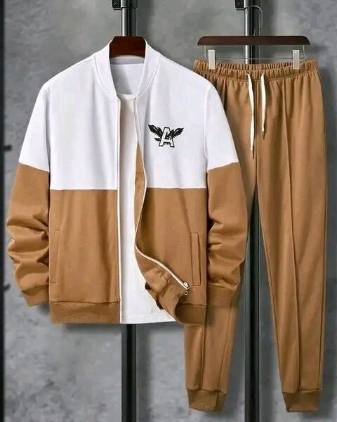 Survêtement homme blanc et beige