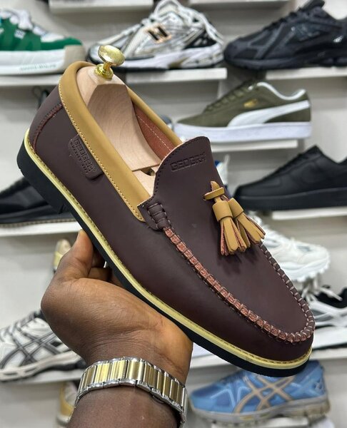 Mocassins en cuir & daim Homme