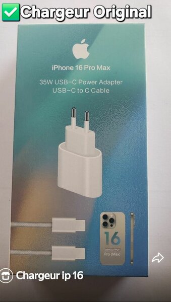 Chargeur iPhone 16 Pro Max 35W