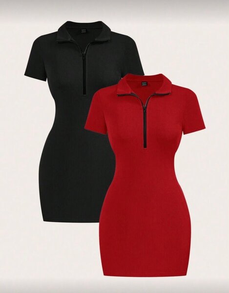 Robe polo courte femme