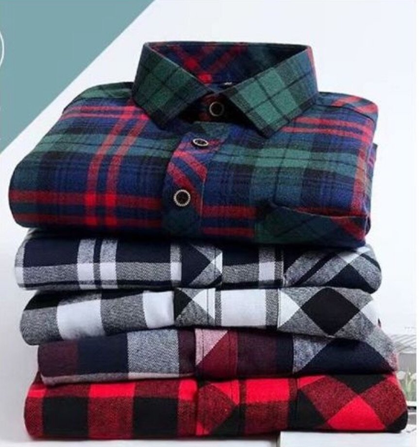 {MijaGrace} Men's Casual Flannel Checkered Shirt - Brown