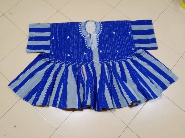 Blue Long-Sleeve Smock