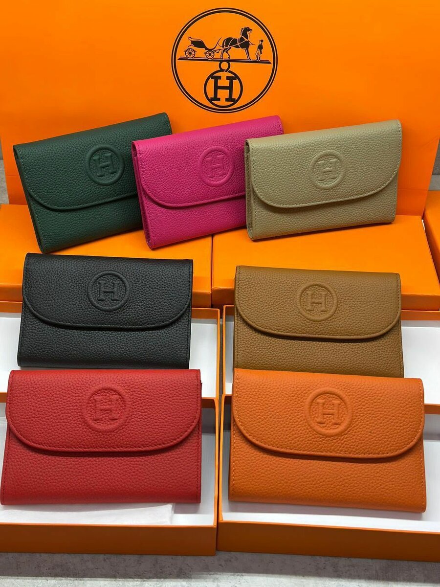 Hermes кошельки натуральная кожа