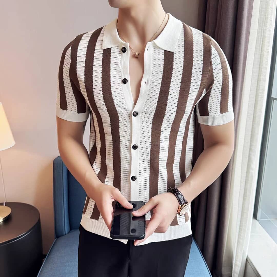 Polo rayé pour hommes