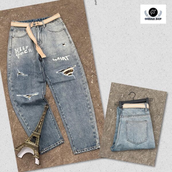 Jean Relaxed Destroyed Femme