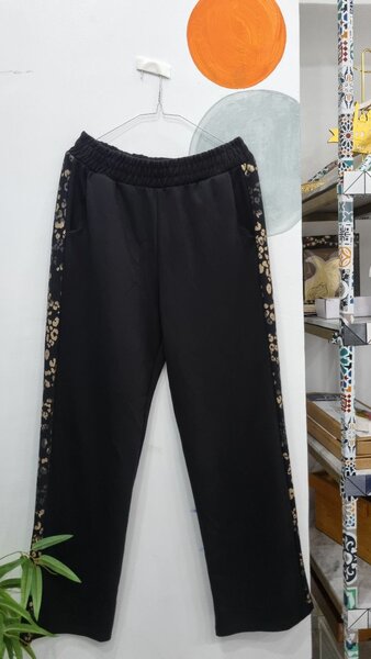 Pantalon large noir femme