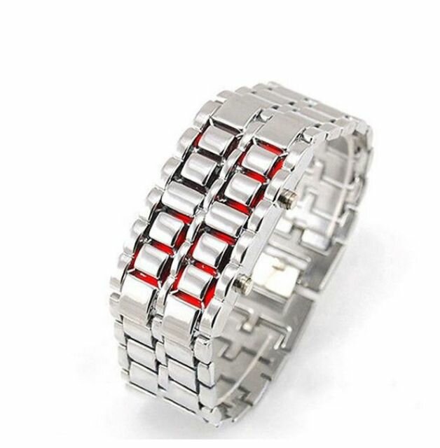 Men's digital red led watch