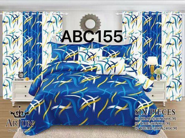 Ensemble de draps, rideaux et taies d'oreillers