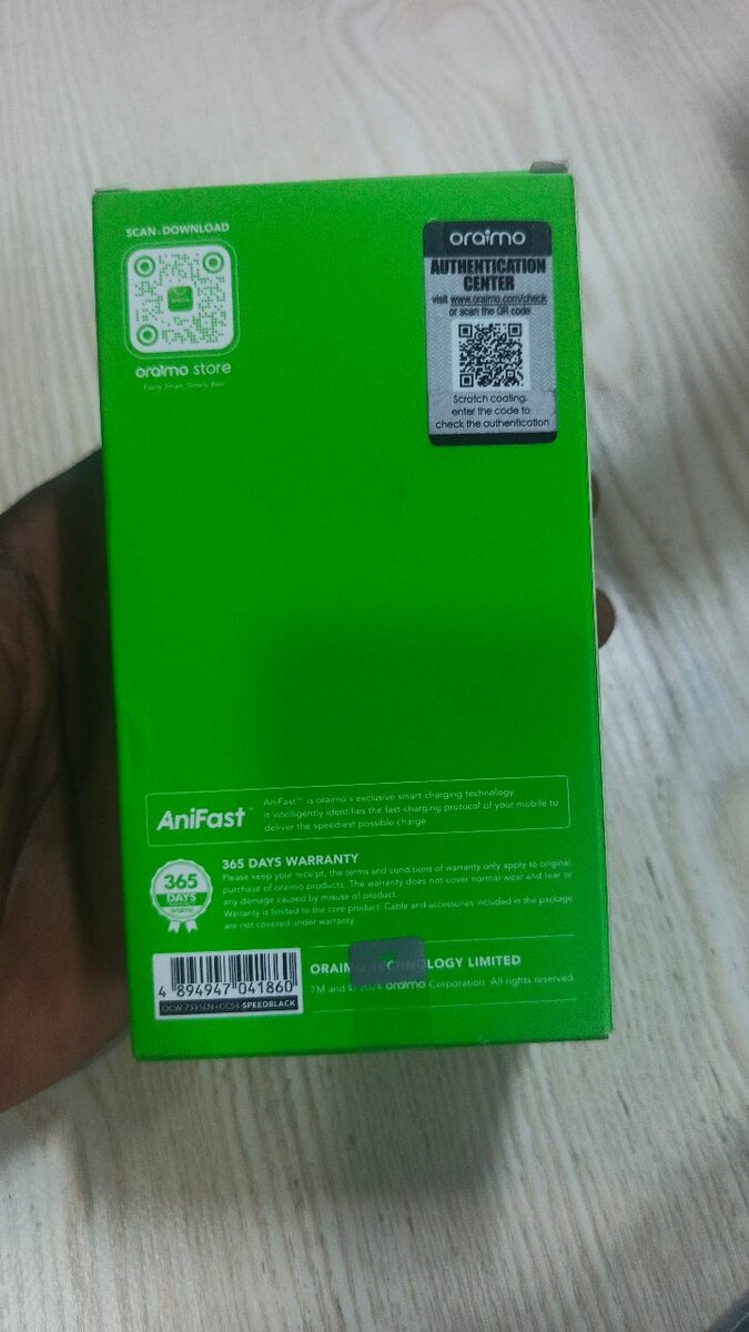 Chargeur Oraimo 36W GaN