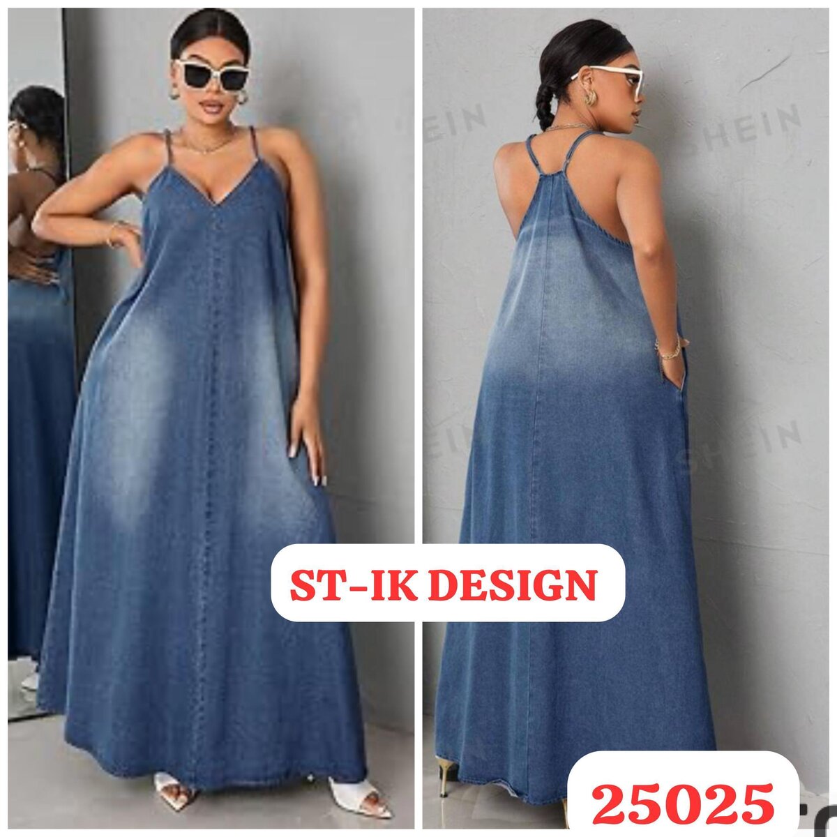 Robe longue en jean chic