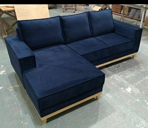 Canapé d'angle moderne bleu