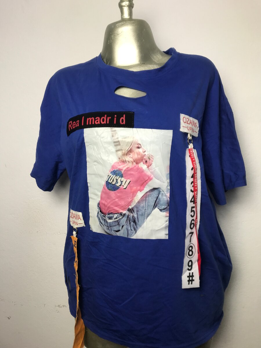 T-shirt tendance bleu