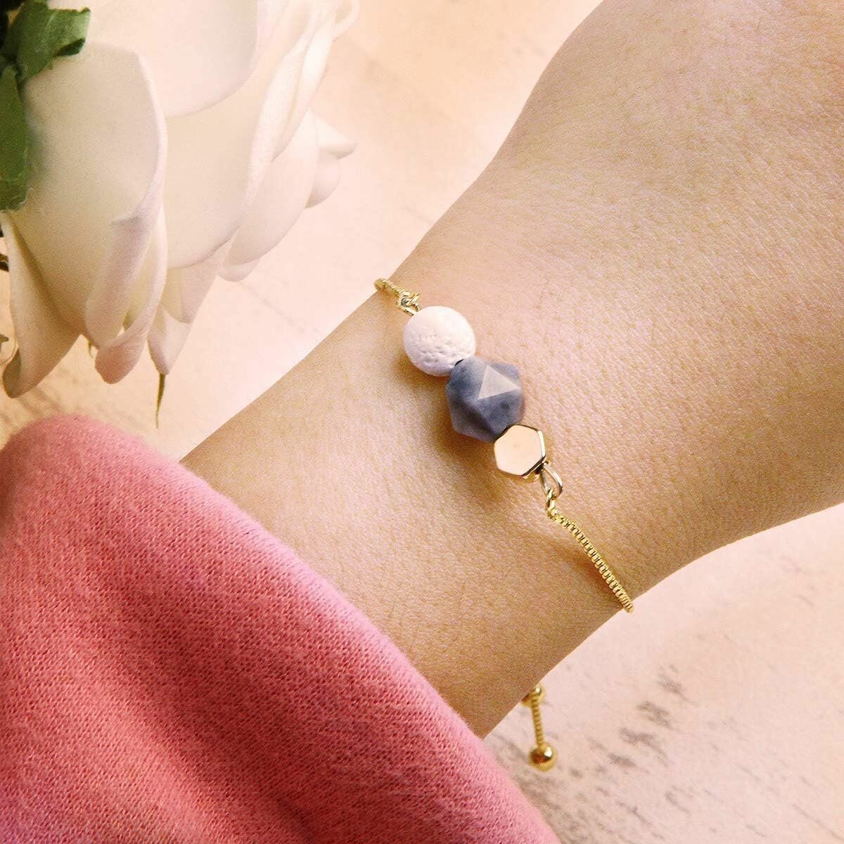 Adjustable  Lava stone bracelet