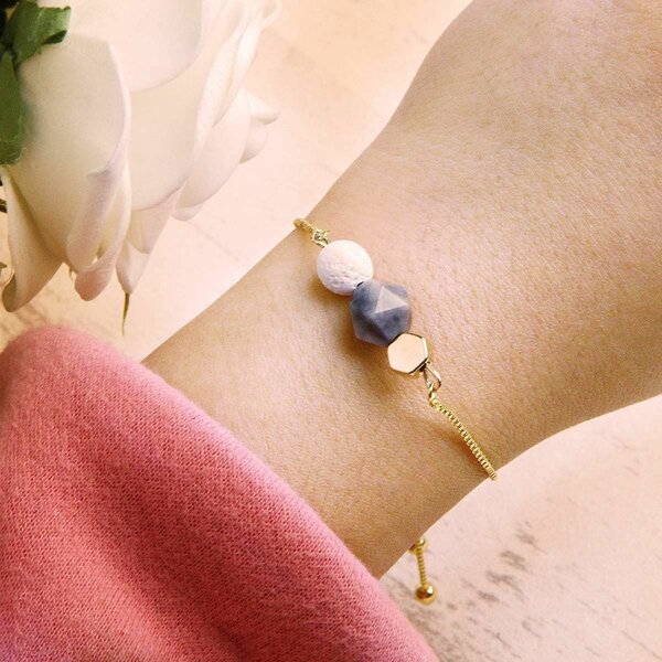 Adjustable  Lava stone bracelet