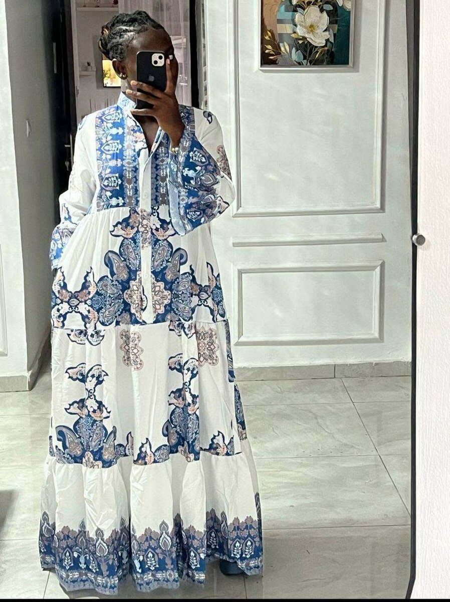 Robe longue bohème imprimée