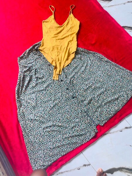 Jupe longue d'été fleurie