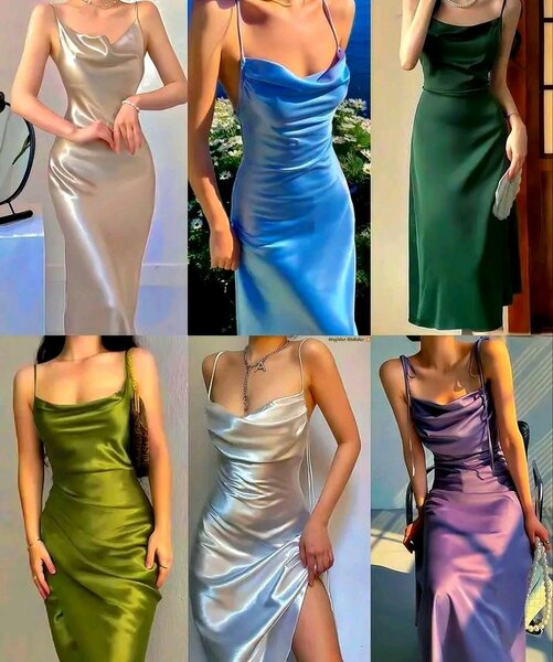 Robe longue en satin élégant