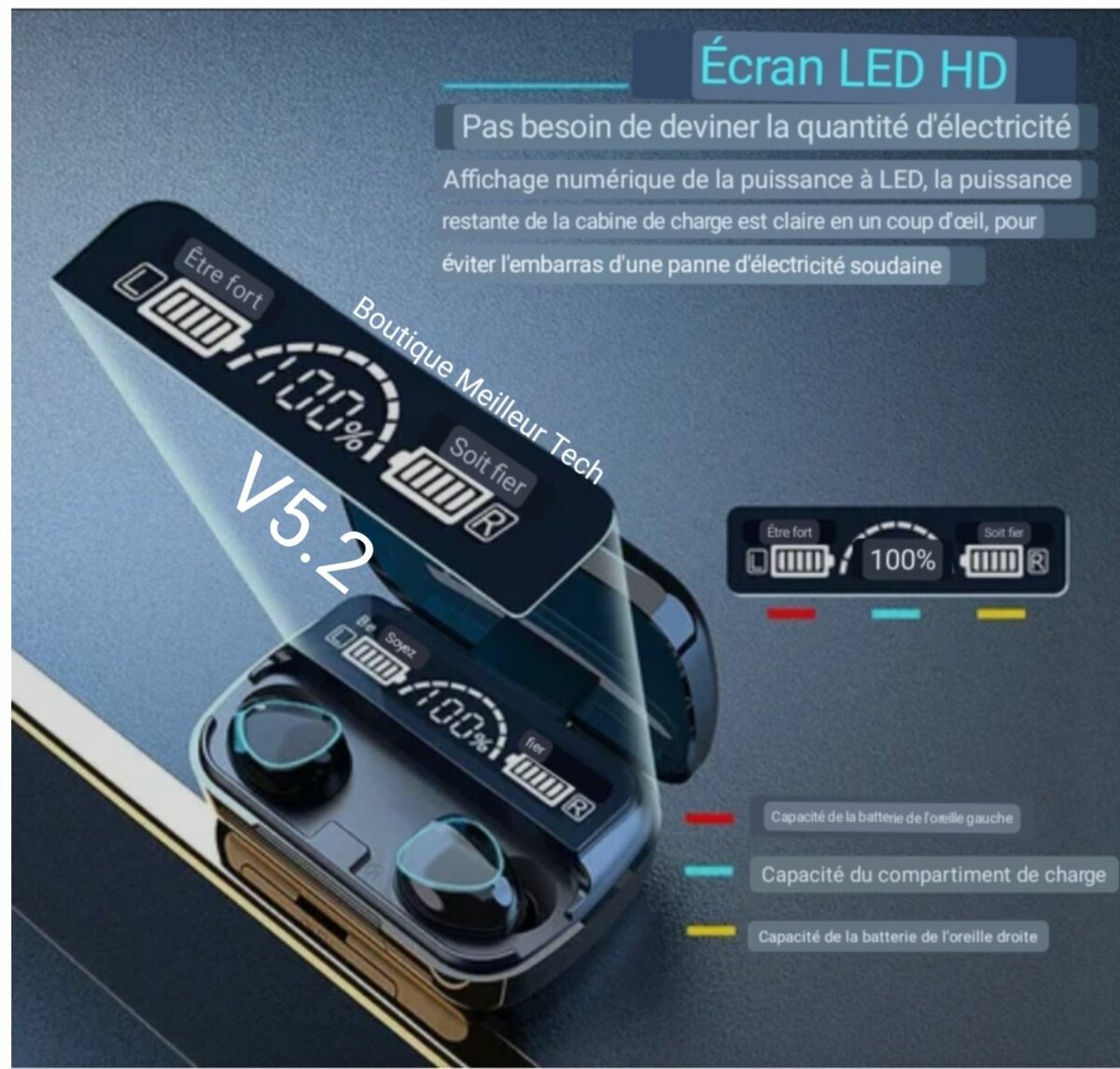 Écouteurs Bluetooth M10 - Contrôle Tactile