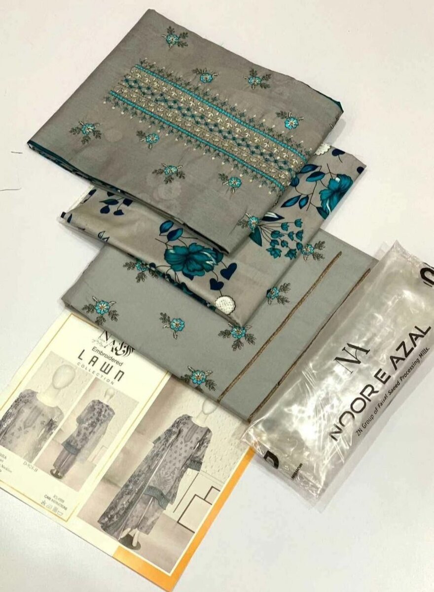 Embroidery lawn suit 3 ps