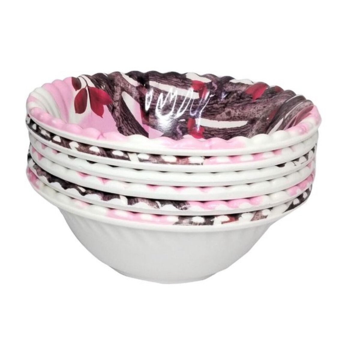 6 Pieces Hard Plastic Food Bowls - Multicolor