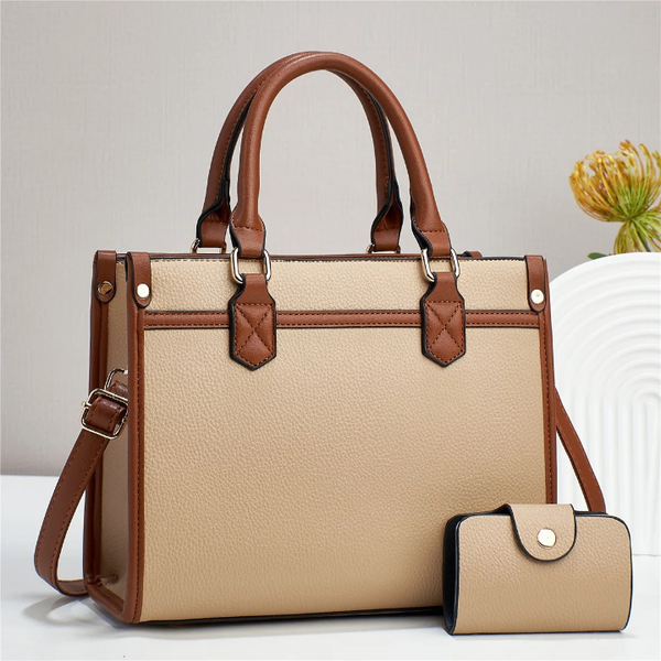 Sac à main beige en cuir