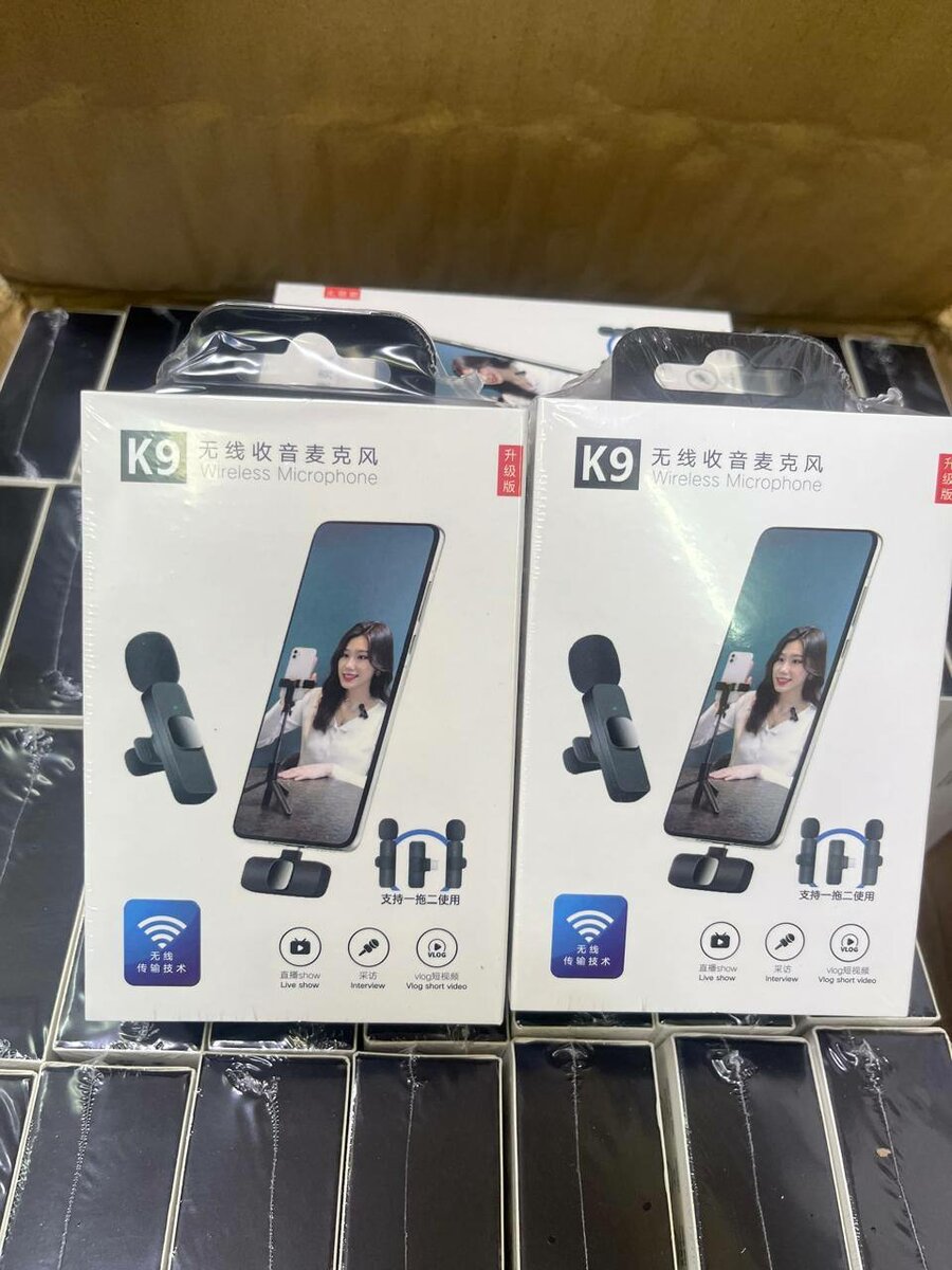 K9 Double Micro-cravate Sans Fil Noir