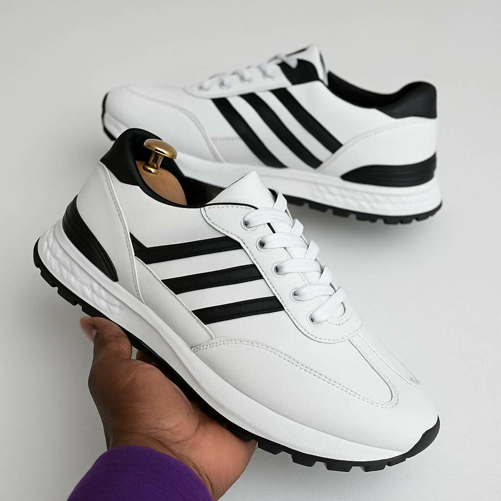 Baskets blanches tendance homme