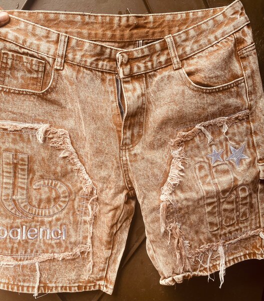 Shorts en jean délavé