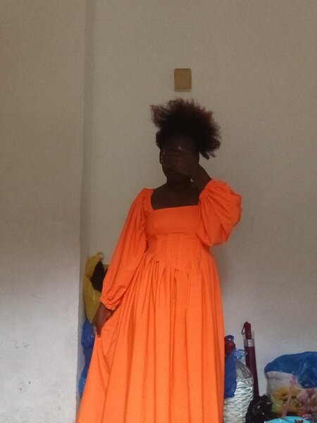 Robe Longue Évasée Orange