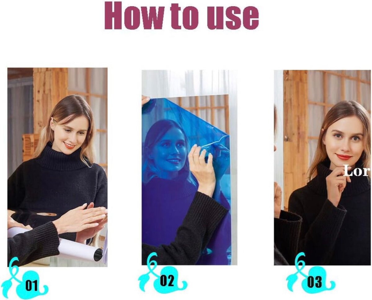 Miroir Flexible Autocollant Mural DIY Auto-Adhésif en Plasti