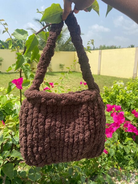 Crochet fluffy bag