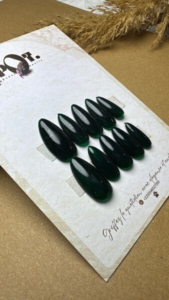 Faux ongles verts élégants