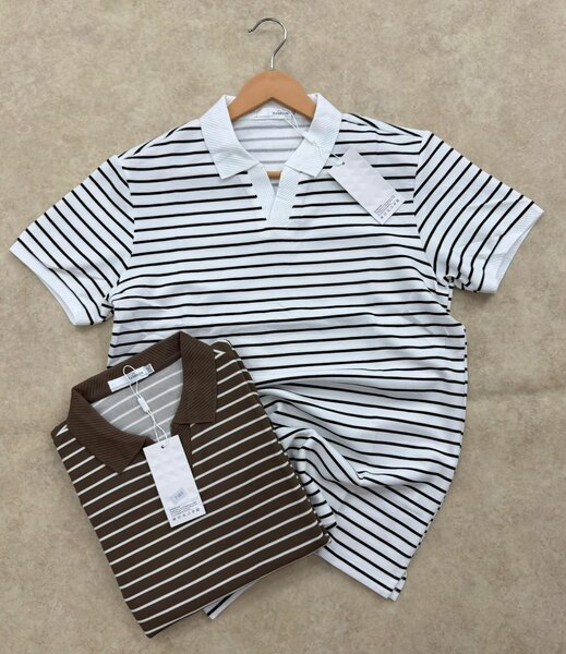Polo rayé élégant homme