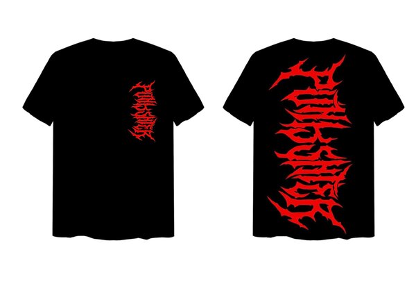 T-shirt noir à motif ardent