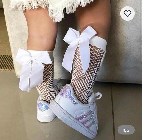 Chaussettes résille bébé avec nœud