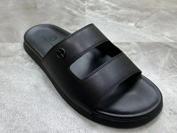Sandales homme en cuir noir